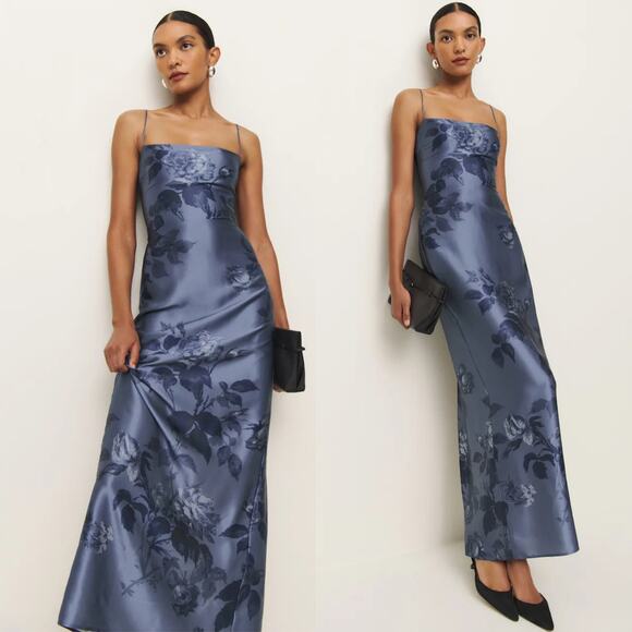 Reformation Dresses & Skirts - Reformation Frankie Silk Dress Trieste Border